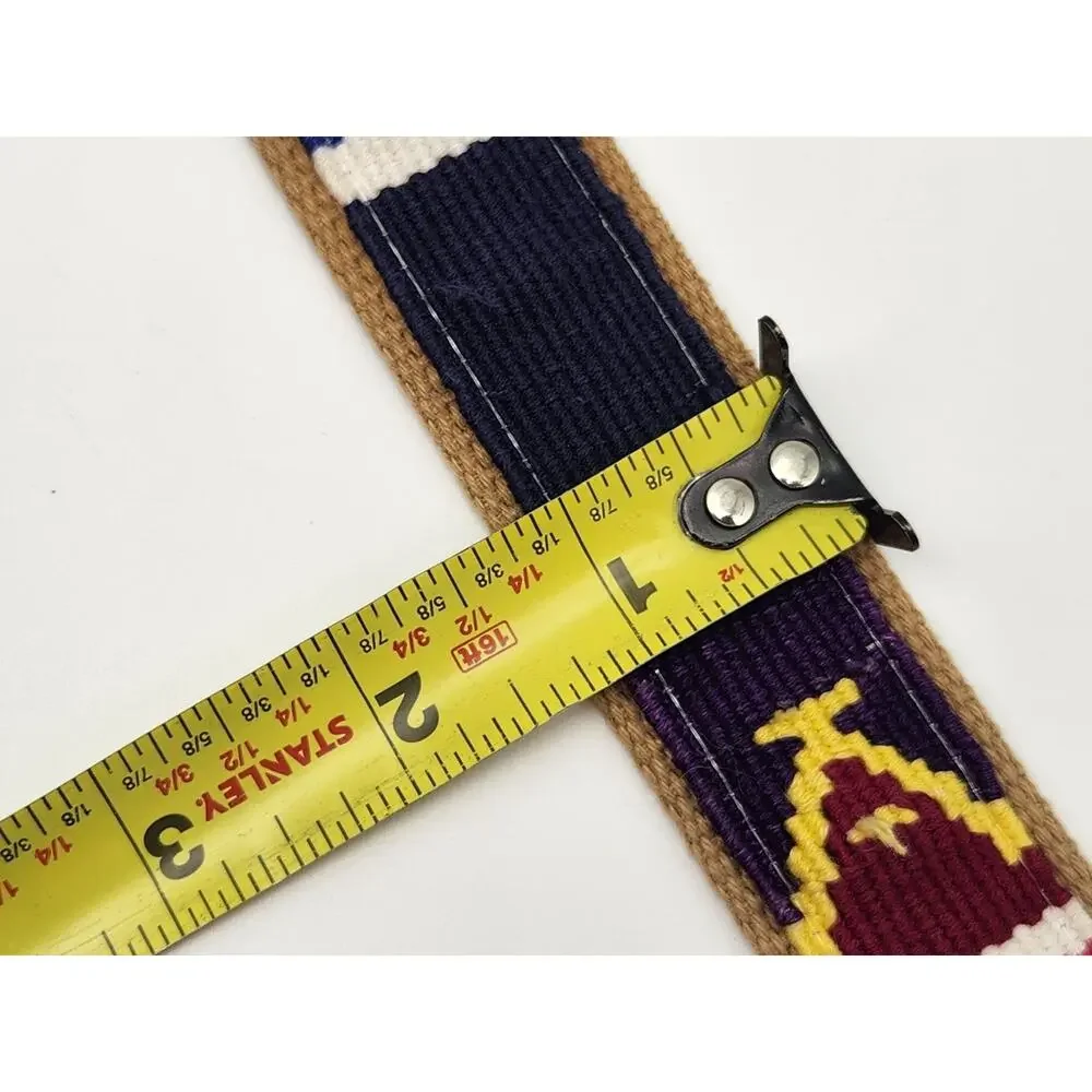 A Tail We Could Wag Belt Leather Canvas Handwoven Guatemalan Preppy Boho 43